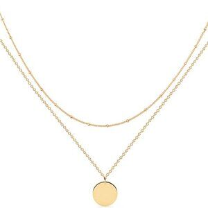 18k Gold Plated Dainty Gold Choker Arrow Bar Layering Long Necklace for Women